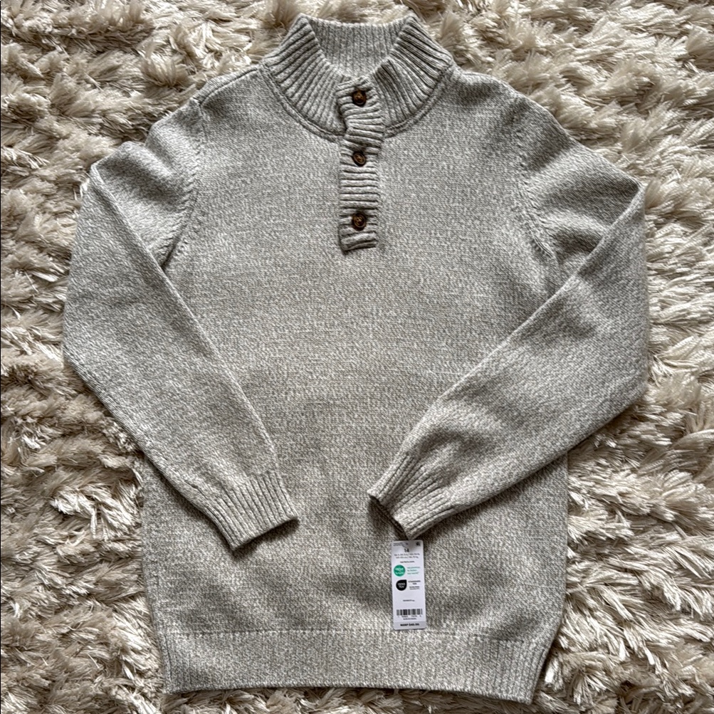 Carter's Gray Button-Collar Sweater